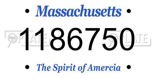 1186750 Massachusetts License Plate