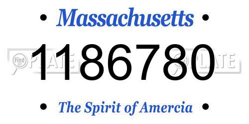 1186780 Massachusetts License Plate