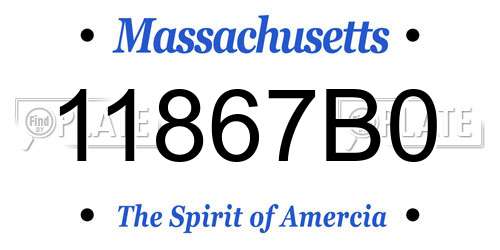 11867B0 Massachusetts License Plate