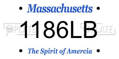 1186LB Massachusetts License Plate