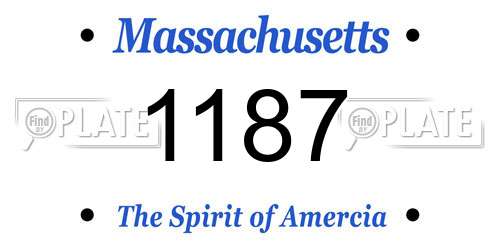 1187 Massachusetts License Plate