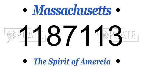 1187113 Massachusetts License Plate