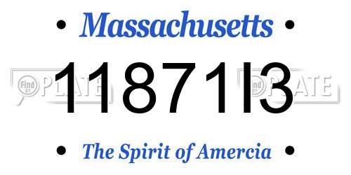 11871I3 Massachusetts License Plate