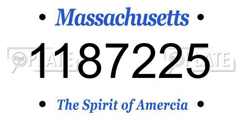 1187225 Massachusetts License Plate