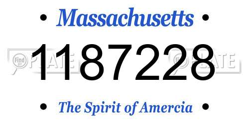 1187228 Massachusetts License Plate