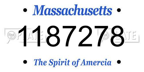 1187278 Massachusetts License Plate