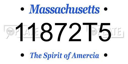 11872T5 Massachusetts License Plate