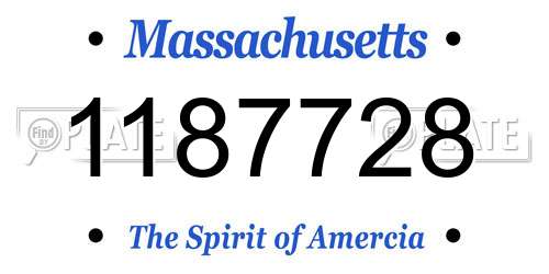1187728 Massachusetts License Plate