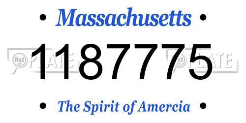 1187775 Massachusetts License Plate
