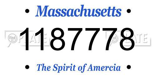 1187778 Massachusetts License Plate