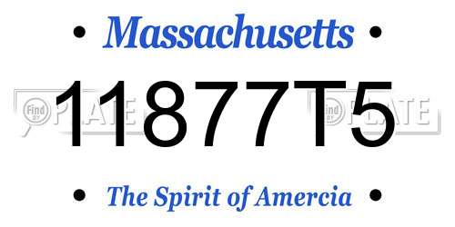 11877T5 Massachusetts License Plate