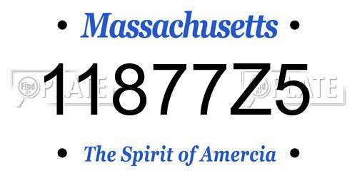 11877Z5 Massachusetts License Plate