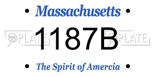 1187B Massachusetts License Plate
