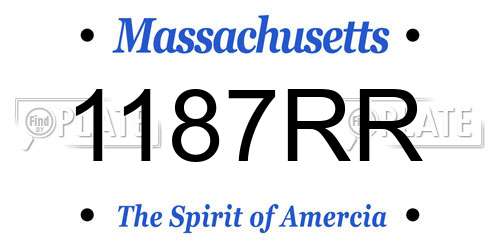 1187RR Massachusetts License Plate