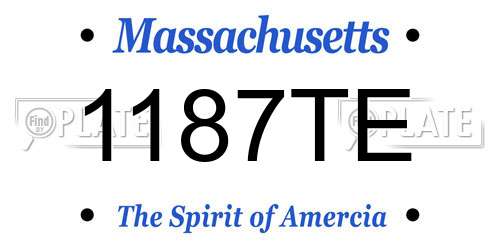 1187TE Massachusetts License Plate