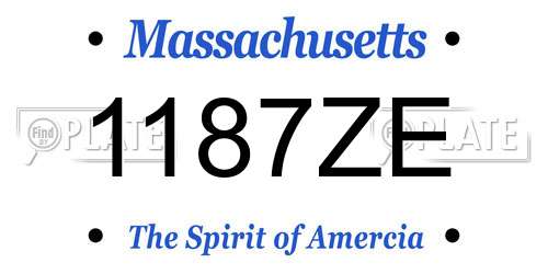 1187ZE Massachusetts License Plate