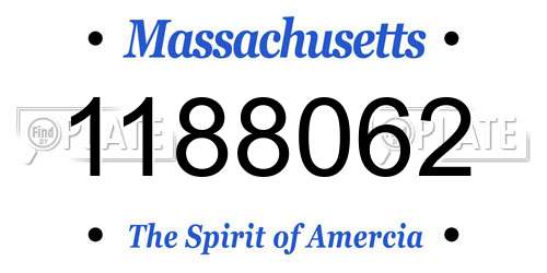 1188062 Massachusetts License Plate