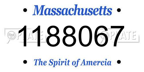 1188067 Massachusetts License Plate