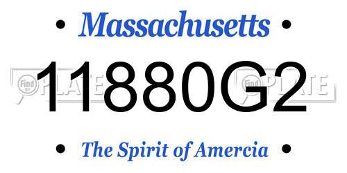 11880G2 Massachusetts License Plate