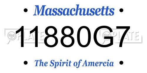11880G7 Massachusetts License Plate