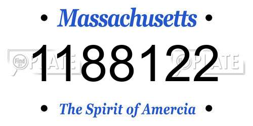 1188122 Massachusetts License Plate