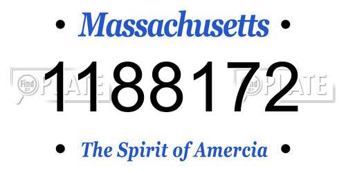 1188172 Massachusetts License Plate