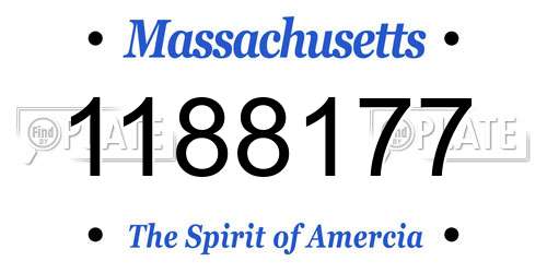 1188177 Massachusetts License Plate