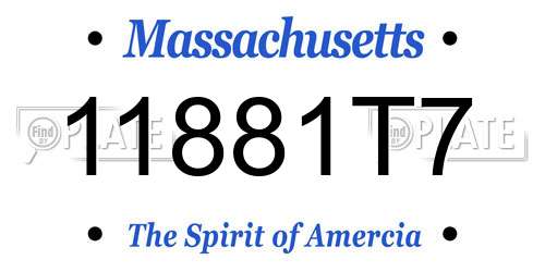 11881T7 Massachusetts License Plate