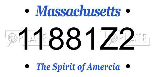 11881Z2 Massachusetts License Plate