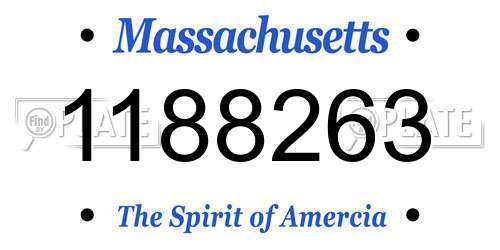 1188263 Massachusetts License Plate