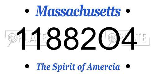 11882O4 Massachusetts License Plate