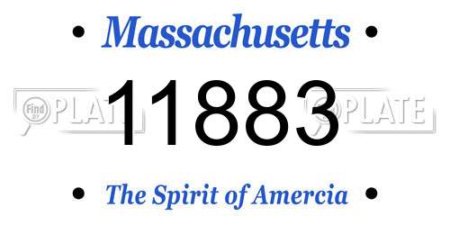 11883 Massachusetts License Plate
