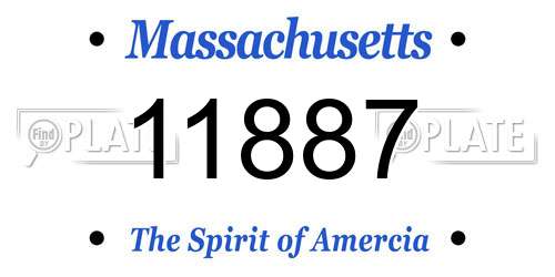 11887 Massachusetts License Plate