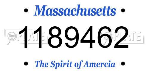 1189462 Massachusetts License Plate