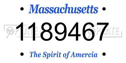 1189467 Massachusetts License Plate
