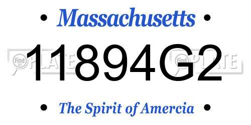 11894G2 Massachusetts License Plate