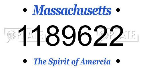 1189622 Massachusetts License Plate