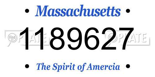 1189627 Massachusetts License Plate