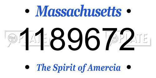 1189672 Massachusetts License Plate