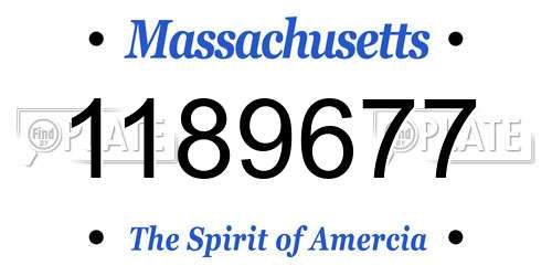 1189677 Massachusetts License Plate