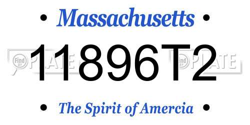 11896T2 Massachusetts License Plate