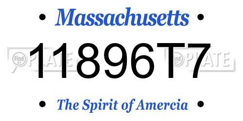 11896T7 Massachusetts License Plate