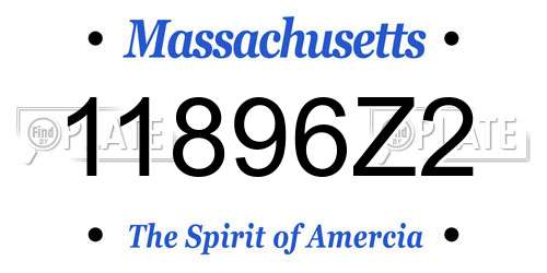 11896Z2 Massachusetts License Plate