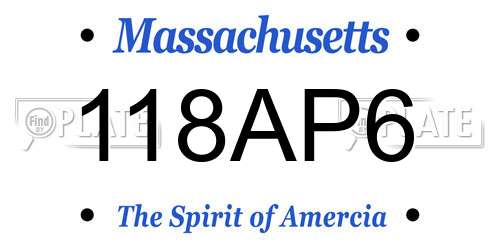 118AP6 Massachusetts License Plate