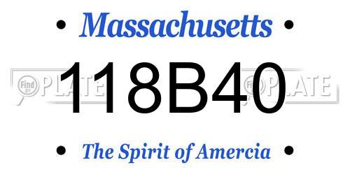 118B40 Massachusetts License Plate