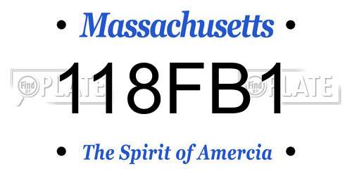 118FB1 Massachusetts License Plate