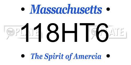 118HT6 Massachusetts License Plate