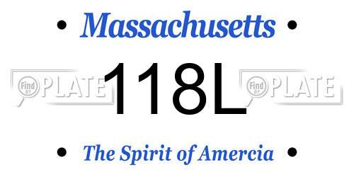 118L Massachusetts License Plate