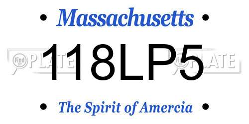 118LP5 Massachusetts License Plate