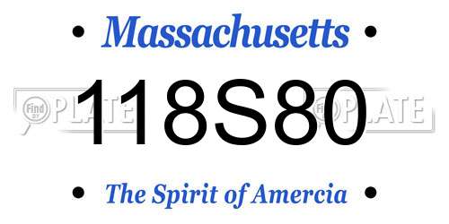 118S80 Massachusetts License Plate